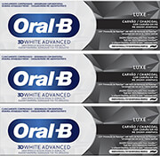 ORAL B 3D WHITE LUXE CHARCOAL 225ML (3X75 ML)