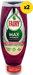 FAIRY MAX ΥΓΡΟ ΠΙΑΤΩΝ POWER ΑΝΘΗ ΚΕΡΑΣΙΑΣ1320ΜL (660ML X2)
