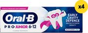ORAL B ORAL B ΟΔΟΝΤΟΚΡΕΜΑ PR0 JUNIOR 6-12 ΧΡ300ML(4Χ75ML)
