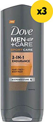 DOVE ΑΦΡΟΝΤΟΥΣ DOVE MEN SHOWER ENDURANCE 1200ML (3X400ML)