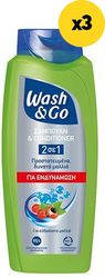 WASH ΣΑΜΠΟΥΑΝ WASH&amp;&amp;GO FORTYFYING 2IN1 1950ML (3X650ML)