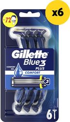GILLETTE BLUE 3 PLUS COMFORT ΜΙΑΣ ΧΡΗΣΗΣ 6Χ6