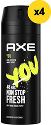 AXE ΑΠΟΣΜΗΤΙΚΟ AXE YOU 600ML (4X150ML)