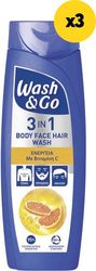 WASH ΑΦΡΟΛΟΥΤΡΟ&amp;ΣΑΜΠΟΥΑΝ W&amp;G VITAM C 3IN1 1080ML (3X360ML)