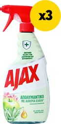 AJAX ΚΑΘΑΡΙΣΤΙΚΟ ΕΠΙΦΑΝΕΙΩΝ AJAX ΑΠΟΛΥΜΑΝΤΙΚΟ ΜΕ ΑΙΘΕΡΙΑ ΕΛΑΙΑ ΑΝΤΛΙΑ 1500ΜΛ(3Χ500ML)