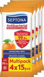 ΑΝΤΙΒΑΚΤΗΡΙΑΚΑ ΜΑΝΤΗΛΑΚΙΑ SEPTONA REFRESH 15ΤΕΜ. ΑΝΘΟΣ ΠΟΡΤΟΚΑΛΙΟΥ 4Χ15ΤΜΧ