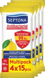 ΑΝΤΙΒΑΚΤΗΡΙΑΚΑ ΜΑΝΤΗΛΑΚΙΑ SEPTONA REFRESH 15ΤΕΜ. ΛΕΜΟΝΙ 4Χ15ΤΜΧ