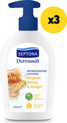 SEPTONA SEPTONA DERMASOFT ΚΡΕΜΟΣΑΠΟΥΝΟ HONEY &amp; GINGER 400ML Χ3