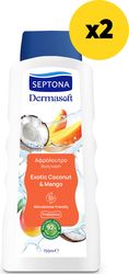 SEPTONA ΑΦΡΟΛΟΥΤΡΟ SEPTONA DERMASOFT SHOWERGEL COCONUT &amp; MANGO 750ML X2