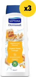 SEPTONA ΑΦΡΟΛΟΥΤΡΟ SEPTONA DERMASOFT SHOWERGEL HONEY &amp; GINGER 750ML X3