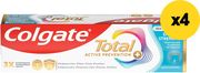 COLGATE ΟΔΟΝΤΟΚΡΕΜΑ COLGATE TOTAL ACTIVE PREVENTION PLUS ENAMEL STRENGTH 300ΜΛ(4Χ75ΜΛ)