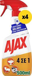 AJAX ΚΑΘΑΡΙΣΤΙΚΟ ΕΠΙΦΑΝΕΙΩΝ AJAX 4ΣΕ1 ΑΝΤΛΙΑ 2000ΜΛ (4Χ500ΜΛ)