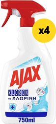 AJAX ΚΑΘΑΡΙΣΤΙΚΟ ΕΠΙΦΑΝΕΙΩΝ AJAX KLORON ΜΕ ΧΛΩΡΙΝΗ ΑΝΤΛΙΑ 3000ΜΛ (4Χ750ΜΛ)