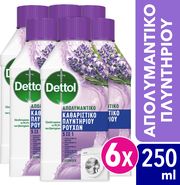 DETTOL DETTOL ΑΠΟΛΥΜΑΝΤΙΚΟ ΠΛΥΝΤΗΡΙΟΥ ΡΟΥΧΩΝ WMC ΛΕΒΑΝΤΑ 250 ML 6ΤΜΧ