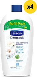 SEPTONA SEPTONA DERMASOFT ΚΡΕΜΟΣΑΠΟΥΝΟ COTTON &amp; MILK PROTEIN 750ML Χ4