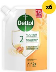 DETTOL ΑΝΤΙΒΑΚΤΗΡΙΔΙΑΚΟ ΥΓΡΟ ΚΡΕΜΟΣΑΠΟΥΝΟ ΑΝΤΑΛΛΑΚΤΙΚΟ ΣΕ ΣΑΚΟΥΛΑΚΙ HONEY POUCH 500ML 6ΤΜΧ