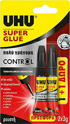 ΚΟΛΛΑ UHU SUPER GLUE CONTROL 3GR 1+1 ΔΩΡΟ