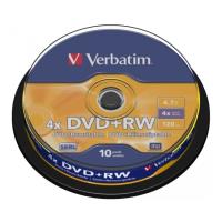 VERBATIM DVD+RW 120MIN-4,7GB 4X CAKEBOX 10PCS