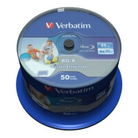 VERBATIM 43812 25GB X6 PRINTABLE DATALIFE BD-R CB 50PCS
