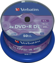 VERBATIM VERBATIM 43758 DVD+R 8.5GB X8 DUAL LAYER 50PCS