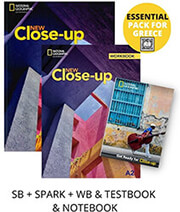 NEW CLOSE UP A2 ESSENTIAL PACK FOR GREECE (STUDENTS BOOK-SPARK-WORKBOOK- TESTBOOK-NOTEBOOK)