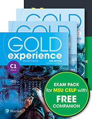 EXAM PACK MSU CELP GOLD EXPERIENCE C1 STUDENTS BOOK WITH APP + WORKBOOK + COMPANION + YORK PRACTICE TEST FOR MSU CELP