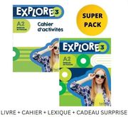 EXPLORE 3 SUPER PACK (LIVRE + CAHIER + LEXIQUE + CADEAU SURPRISE)