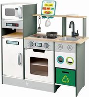 HAPE KITCHEN WITH FUN FAN STOVE ΚΟΥΖΙΝΑ ΜΕ ΡΕΑΛΙΣΤΙΚΟ ΦΟΥΡΝΟ ΜΕ ΦΩΤΑ ΚΑΙ ΉΧΟΥΣ - 12 ΤΕΜ