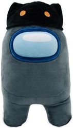 YUME TOYS YUME AMONG US OFFICIAL 12'' PLUSH WITH ACCESSORY BLACK WITH CAT HEAD HAT