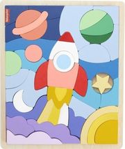 FISHER-PRICE - WOODEN SPACE BLOCKS PUZZLE