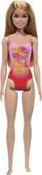 BARBIE: BEACH - BLOND HAIR DOLL WEARING PINK PALM TREE-PRINT SWIMSUIT