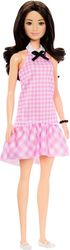 BARBIE: FASHIONISTAS #224 - BROWN HAIR WITH PINK PLAID DRESS DOLL