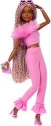 BARBIE FASHIONISTAS: DELUXE STYLE - DOLL WITH PINK BRAIDS AND DARK SKIN
