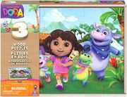 SPIN MASTER DORA: BOARD GAMES - 3 WOOD PUZZLES