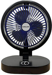 ΑΝΕΜΙΣΤΗΡΑΣ ΕΠΙΤΡΑΠΕΖΙΟΣ EUROLAMP 300-20513 ΕΠΑΝΑΦΟΡΤΙΖΟΜΕΝΟΣ ΜΕ LED ΜΑΥΡΟ