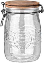 ESTIA ESTIA ΔΟΧΕΙΟ ΑΠΟΘΗΚΕΥΣΗΣ ACACIA ΓΥΑΛΙΝΟ 1000ML ΜΕ ΚΛΙΠ ΚΑΠΑΚΙ 01-23904