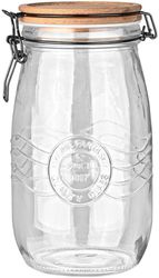 ESTIA ESTIA ΔΟΧΕΙΟ ΑΠΟΘΗΚΕΥΣΗΣ ACACIA ΓΥΑΛΙΝΟ 1500ML ΜΕ ΚΛΙΠ ΚΑΠΑΚΙ 01-23911