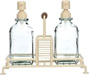 ESTIA ESTIA ΔΟΧΕΙΑ ΥΓΡΟΥ ΠΙΑΤΩΝ ALLURE 2X300ML ΜΕ ΜΕΤΑΛΛΙΚΗ ΒΑΣΗ &amp; ΘΗΚΗ ΓΙΑ ΣΦΟΥΓΓΑΡΙ IVORY 01-26226