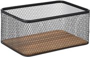 ESTIA ESTIA ΚΑΛΑΘΙ ΑΠΟΘΗΚΕΥΣΗΣ &amp; ΟΡΓΑΝΩΣΗΣ WIRED ΜΕΤΑΛΛΙΚΟ 24X16.5X11CM ΜΑΥΡΟ ΜΕ ΒΑΣΗ ΑΚΑΚΙΑΣ 02-27674