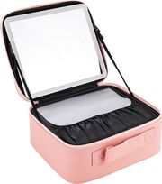 JOCCA JOCCA MAKEUP BRIEFCASE WITH RECHARGEABLE LED MIRROR PINK J-2723