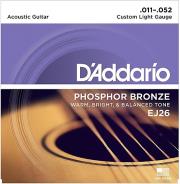 DADDARIO ΧΟΡΔΕΣ ΑΚΟΥΣΤΙΚΗΣ ΚΙΘΑΡΑΣ D'ADDARIO EJ26 CUSTOM LIGHT 11-52 PHOSPHOR BRONZE