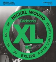 ΧΟΡΔΕΣ ΗΛΕΚΤΡΙΚΟΥ ΜΠΑΣΟΥ D'ADDARIO EXL220 XL SERIES LONG SCALE 40-95 NICKEL WOUND φωτογραφία