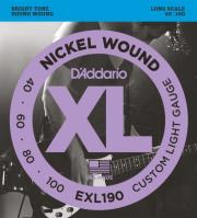 ΧΟΡΔΕΣ ΗΛΕΚΤΡΙΚΟΥ ΜΠΑΣΟΥ D'ADDARIO EXL190 XL SERIES LONG SCALE 40-100 NICKEL WOUND