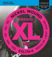 DADDARIO ΧΟΡΔΕΣ ΗΛΕΚΤΡΙΚΟΥ ΜΠΑΣΟΥ D'ADDARIO EXL170-5 XL SERIES LONG SCALE 5-STRING 45-130 NICKEL WOUND