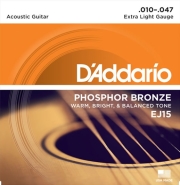 DADDARIO ΧΟΡΔΕΣ ΑΚΟΥΣΤΙΚΗΣ ΚΙΘΑΡΑΣ D'ADDARIO EJ15 EXTRA LIGHT 10-47 PHOSPHOR BRONZE