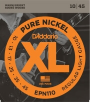 ΧΟΡΔΕΣ ΗΛΕΚΤΡΙΚΗΣ ΚΙΘΑΡΑΣ D'ADDARIO EPN110 XL REGULAR LIGHT 10-45 PURE NICKEL