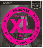 DADDARIO ΧΟΡΔΕΣ ΗΛΕΚΤΡΙΚΟΥ ΜΠΑΣΟΥ D'ADDARIO ECB81-5 CHROMES 5 STRING