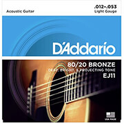 DADDARIO ΧΟΡΔΕΣ ΑΚΟΥΣΤΙΚΗΣ ΚΙΘΑΡΑΣ D'ADDARIO EJ-11 80/20 BRONZE 12-53