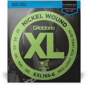 ΧΟΡΔΕΣ ΗΛΕΚΤΡΙΚΟΥ ΜΠΑΣΟΥ D'ADDARIO EXL-165-6 6 STRING