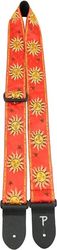 PERRIS PERRIS JACQUARD DESIGN '' YELLOW SUNS ON RED'' ΖΩΝΗ ΗΛΕΚΤΡΙΚΗΣ ΚΙΘΑΡΑΣ / ΜΠΑΣΟΥ